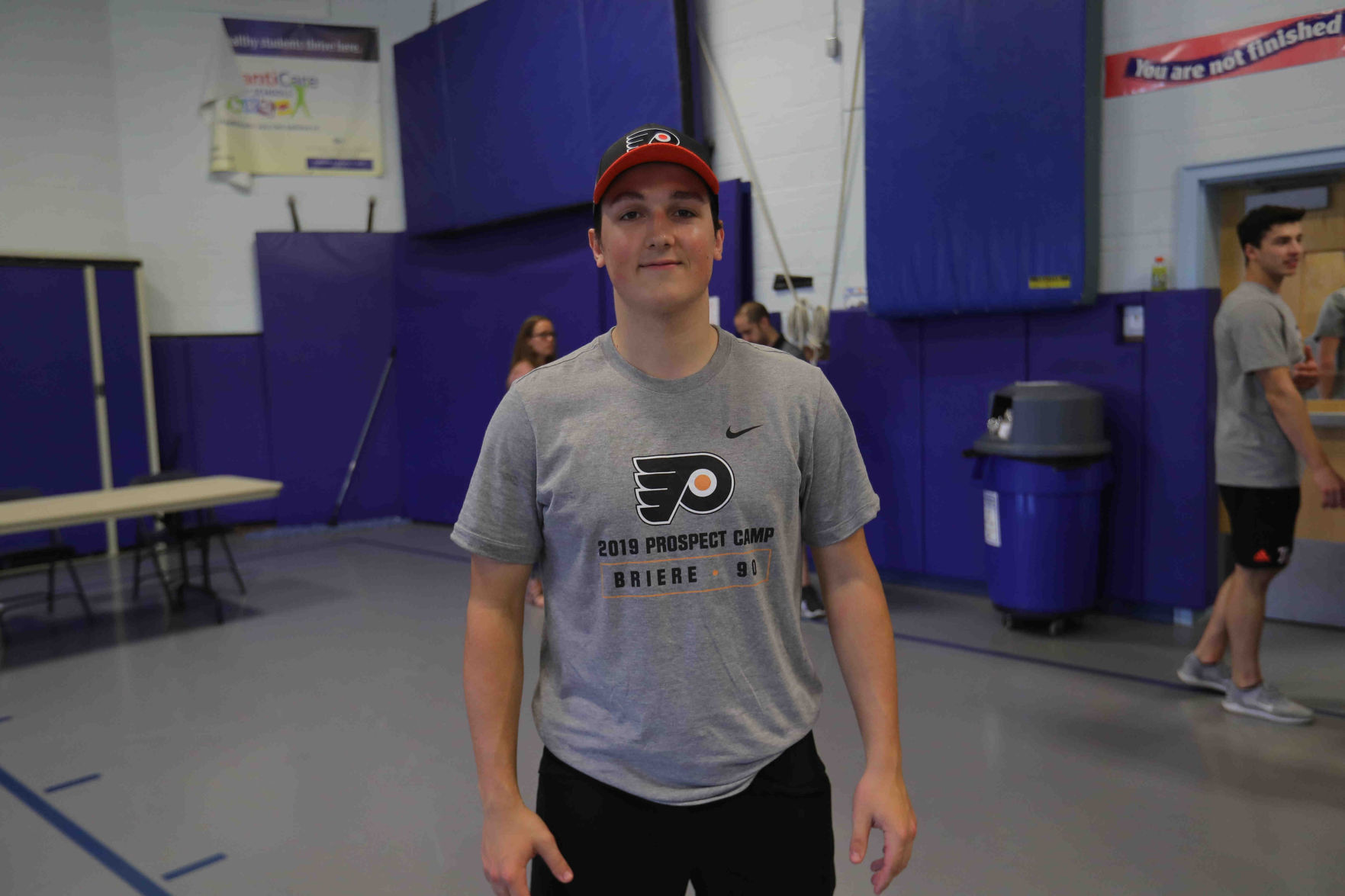 Philadelphia Flyers prospects sign autographs and play volleyball